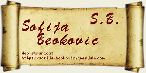 Sofija Beoković vizit kartica
